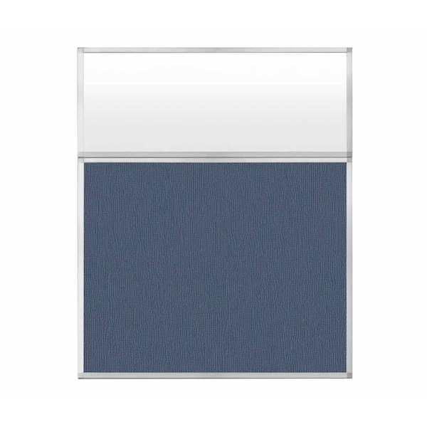 Versare Hush Panel Configurable Cubicle Partition 5' x 6' W/ Window Ocean Fabric Frosted Window 1852714 - main